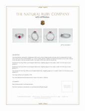 Ruby Ring 0.80 Ct., Platinum 950 Appraisal