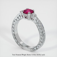 0.84 Ct. Ruby Ring, Platinum 950 2