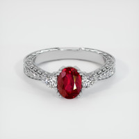 1.13 Ct. Ruby Ring, Platinum 950 1