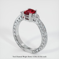 1.13 Ct. Ruby Ring, Platinum 950 2