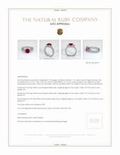 Ruby Ring 1.76 Ct., Platinum 950 Appraisal