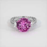 6.65 Ct. Purplish Pink Sapphire Ring, Platinum 950 1