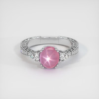 2.88 Ct. Reddish Pink Sapphire Ring, Platinum 950 1