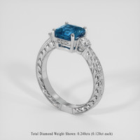 2.05 Ct. Greenish Blue Sapphire Ring, Platinum 950 2