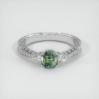 0.97 Ct. Bluish Green Sapphire Ring, Platinum 950 1