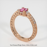 0.77 Ct. Sapphire Ring, 14K Rose Gold 2
