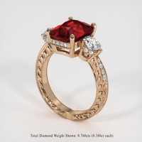 5.46 Ct. Ruby Ring, 14K Rose Gold 2