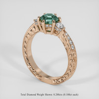 1.19 Ct. Bluish Green Sapphire Ring, 14K Rose Gold 2
