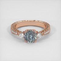0.97 Ct. Greyish Blue Sapphire Ring, 14K Rose Gold 1
