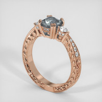0.97 Ct. Greyish Blue Sapphire Ring, 14K Rose Gold 2