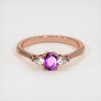1.04 Ct. Purple Sapphire Ring, 14K Rose Gold 1