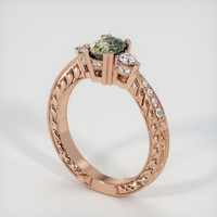 0.91 Ct. Yellow Sapphire Ring, 14K Rose Gold 2