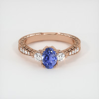 0.99 Ct. Blue Sapphire Ring, 18K Rose Gold 1