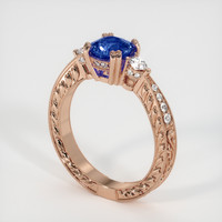 1.04 Ct. Blue Sapphire Ring, 18K Rose Gold 2