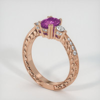 0.75 Ct. Pinkish Purple Sapphire Ring, 18K Rose Gold 2