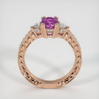 0.75 Ct. Pinkish Purple Sapphire Ring, 18K Rose Gold 3