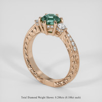1.19 Ct. Bluish Green Sapphire Ring, 18K Rose Gold 2