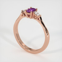 1.04 Ct. Purple Sapphire Ring, 18K Rose Gold 2