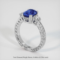 2.50 Ct. Blue Sapphire Ring, 10K White Gold 2