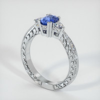 0.95 Ct. Blue Sapphire Ring, 10K White Gold 2