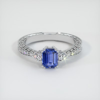 1.26 Ct. Blue Sapphire Ring, 10K White Gold 1