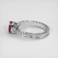 0.99 Ct. Pinkish Red Ruby Ring, 10K White Gold 4
