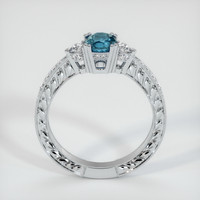0.88 Ct. Greenish Blue Sapphire Ring, 10K White Gold 3