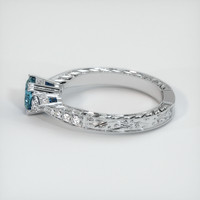 0.88 Ct. Greenish Blue Sapphire Ring, 10K White Gold 4