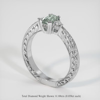0.76 Ct. Bluish Green Sapphire Ring, 10K White Gold 2