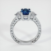 3.05 Ct. Greenish Blue Sapphire Ring, 14K White Gold 3