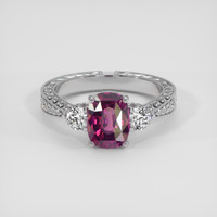 2.92 Ct. Pinkish Purple Rhodolite Garnet Ring, 14K White Gold 1