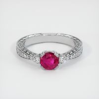 0.84 Ct. Ruby Ring, 14K White Gold 1