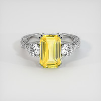 4.55 Ct. Yellow Sapphire Ring, 14K White Gold 1