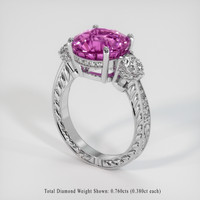 6.65 Ct. Purplish Pink Sapphire Ring, 14K White Gold 2