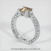 1.14 Ct. Peach Sapphire Ring, 14K White Gold 2