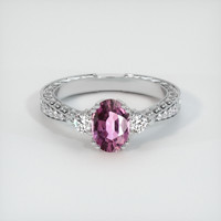 1.02 Ct. Pinkish Purple Sapphire Ring, 14K White Gold 1
