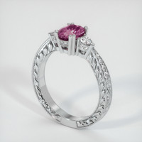 1.02 Ct. Pinkish Purple Sapphire Ring, 14K White Gold 2