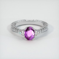 1.04 Ct. Purple Sapphire Ring, 14K White Gold 1