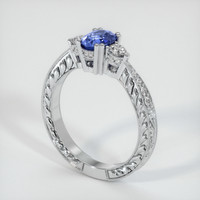 0.85 Ct. Sapphire Ring, 18K White Gold 2