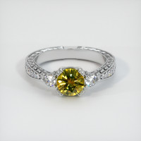 1.37 Ct. Sapphire Ring, 18K White Gold 1