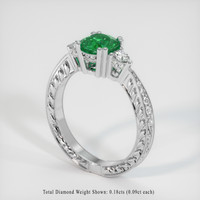 1.08 Ct. Emerald Ring, 18K White Gold 2