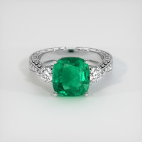 3.37 Ct. Emerald Ring, 18K White Gold 1