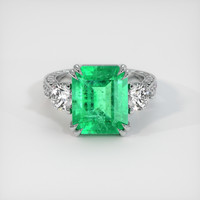 6.13 Ct. Emerald Ring, 18K White Gold 1