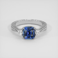 2.21 Ct. Blue Tanzanite Ring, 18K White Gold 1