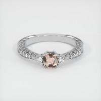 1.08 Ct. Padparadscha Sapphire Ring, 18K White Gold 1