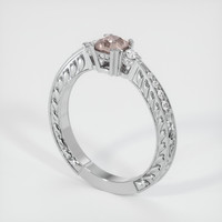 1.08 Ct. Padparadscha Sapphire Ring, 18K White Gold 2