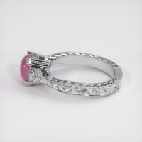 2.88 Ct. Reddish Pink Sapphire Ring, 18K White Gold 4
