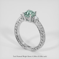 1.79 Ct. Bluish Green Sapphire Ring, 18K White Gold 2