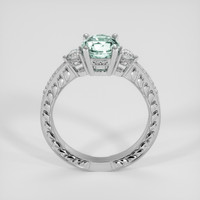 1.79 Ct. Bluish Green Sapphire Ring, 18K White Gold 3