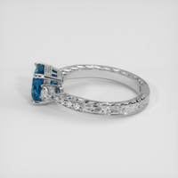 2.05 Ct. Greenish Blue Sapphire Ring, 18K White Gold 4